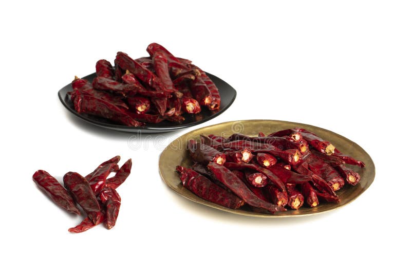 Dried Red Chili Peppers stock image. Image of isolated 212041815