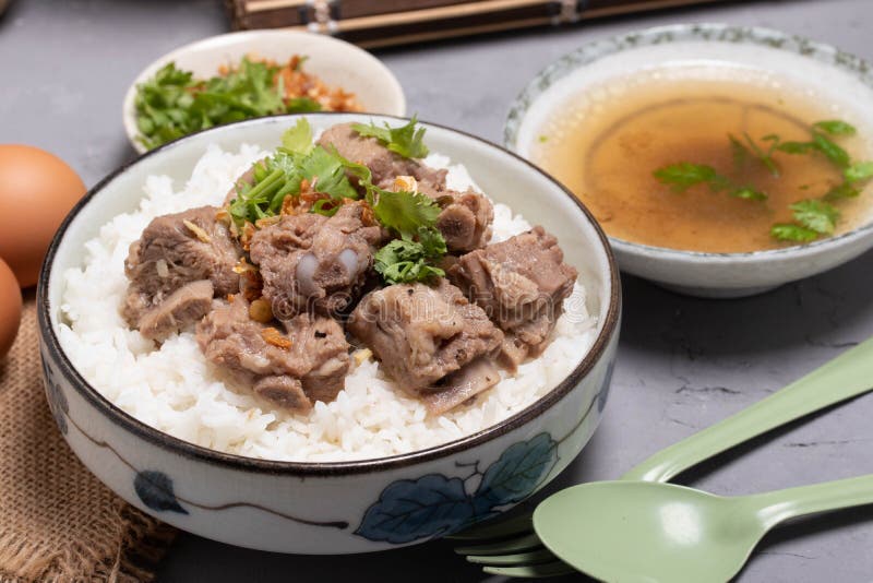 Dried Rice Porridge with Boiled Pork Bones and Broth Stock Image Image of dish, congee 244958391