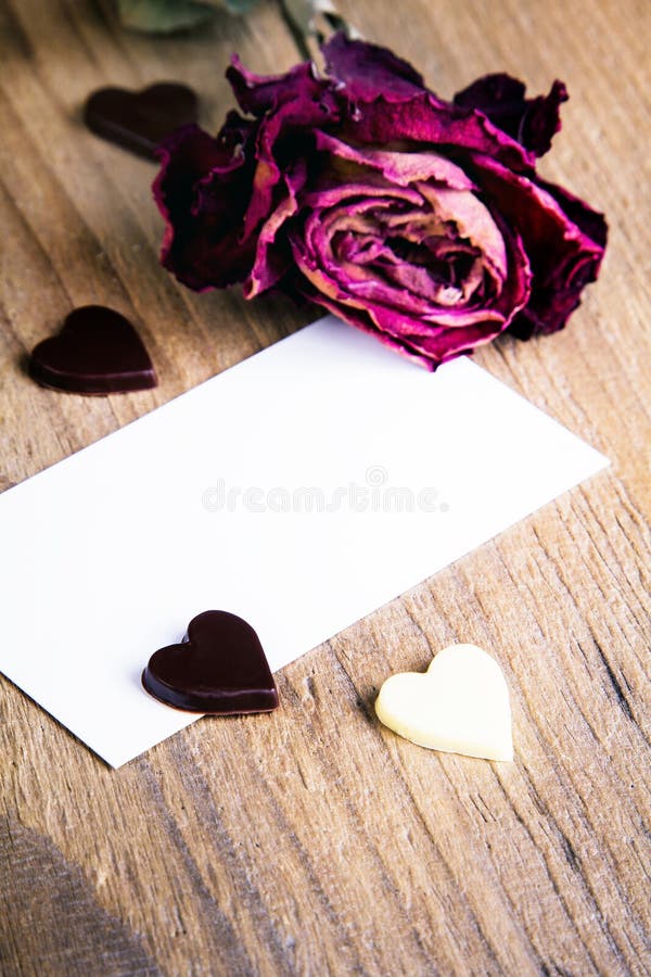 dried-rose-blank-business-card-chocolate-hearts-photos-free-royalty