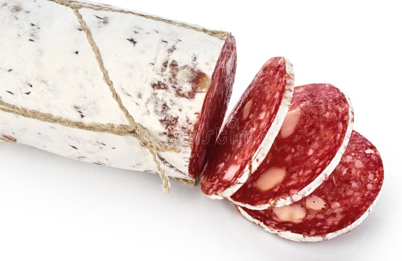 Dried Salami with White Mold. Stock Image Image of closeup, nutrition