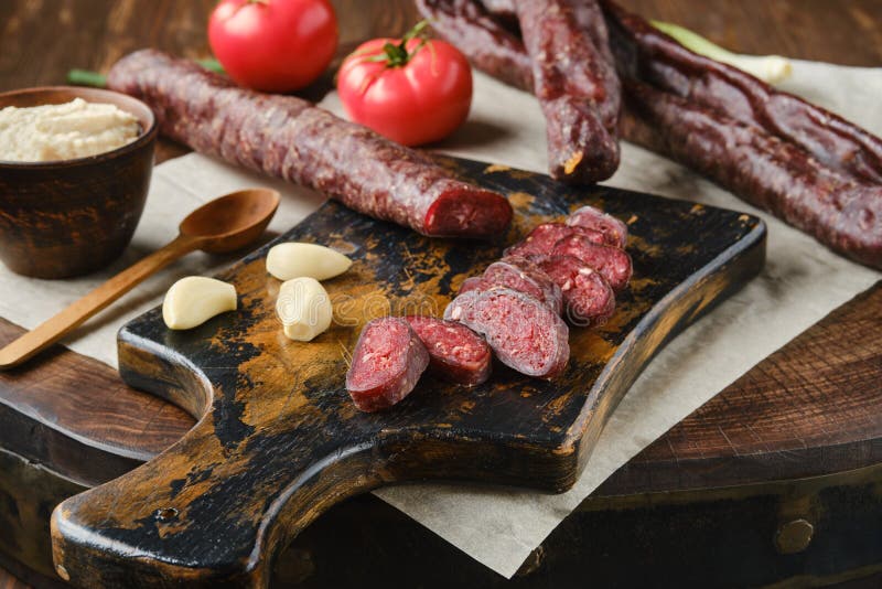 Dried Sausage Made of Venison Spicy Meat Stock Image Image of african