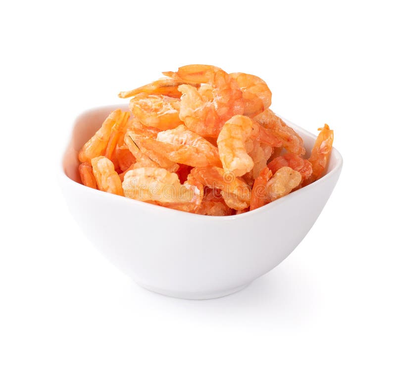 Dried Shrimp Isolated on a White Background Stock Image Image of