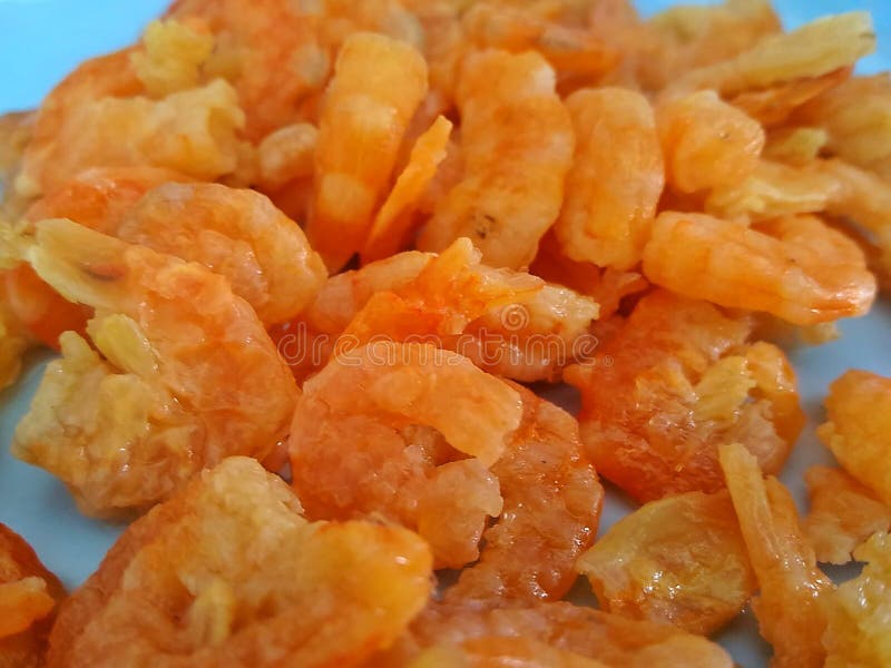 Shrimp Has Been Cooked on Barbeque Grill Background Stock Photo Image