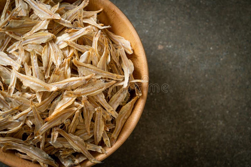 Dried Small Crispy Fish on White Background Stock Photo Image of