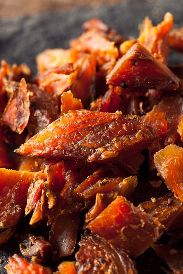 Dried Smoked Salmon Jerky stock photo. Image of vegetarian 69953660