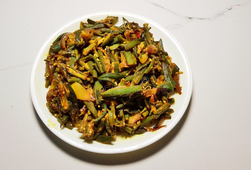 Dried Spicy Lady Fingers Curry Stock Photo Image of seasoned