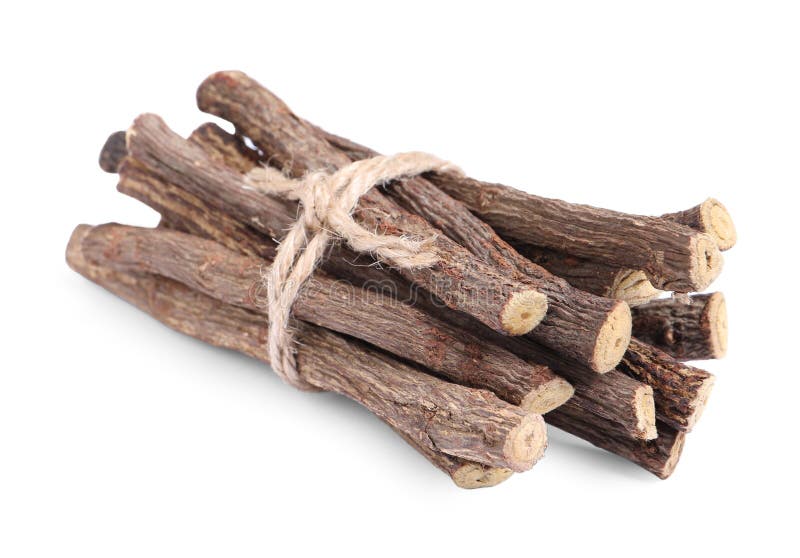 Dried Sticks of Liquorice Root on White Background Stock Image Image