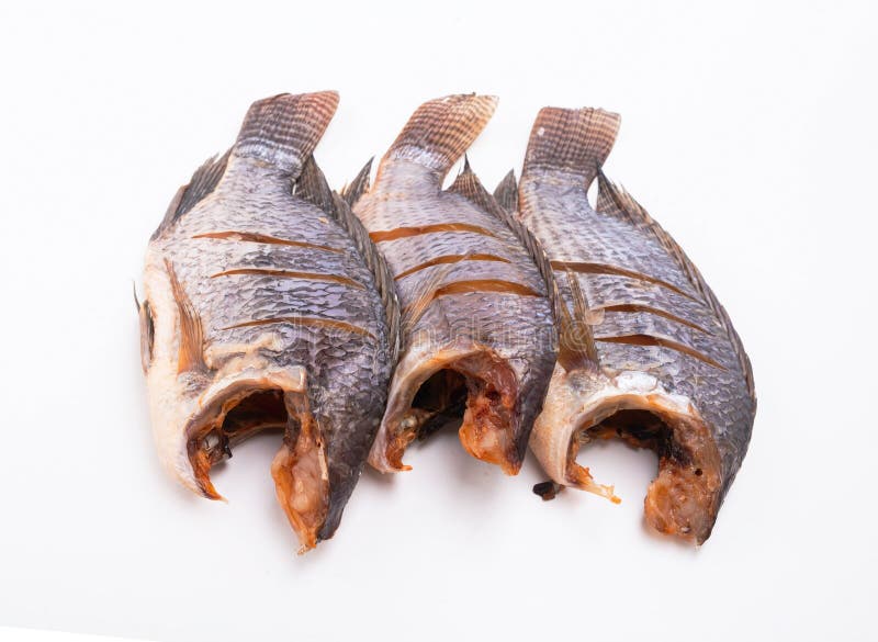 Fried Tilapia Fish Head Isolated White Stock Photos Free & RoyaltyFree Stock Photos from