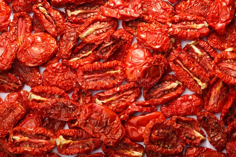 Dried tomatoes background, top view royalty free stock images Dried tomatoes background, top view royalty free stock images
