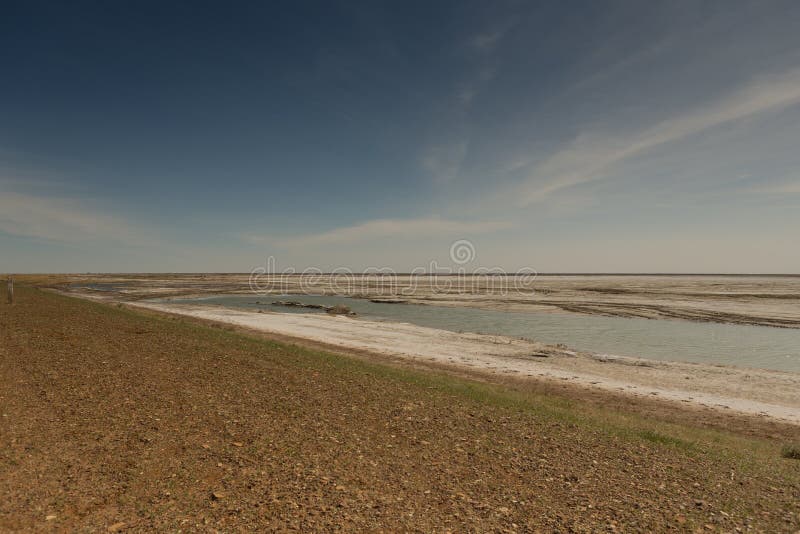 Dried-up Aral sea in summer,saline, water crisis on the planet and the concept of climate change