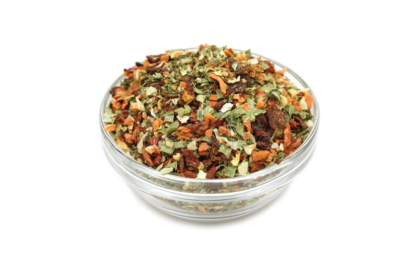 Dried vegetables in a glass cup royalty free stock photo