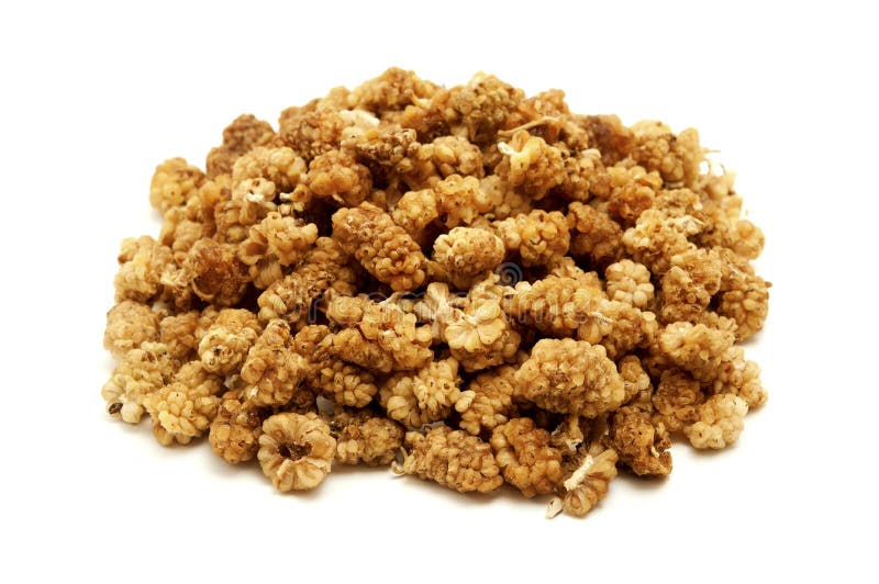Dried white mulberries royalty free stock photos