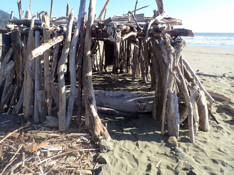 Driftwood Fort stock photo. Image of beach, driftwood 96653622