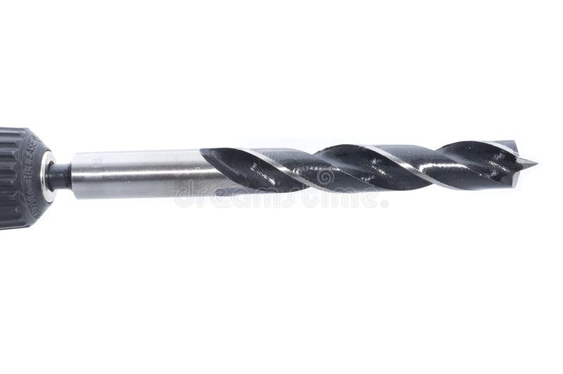 Drill. Wood drill bit on a White Background stock photos