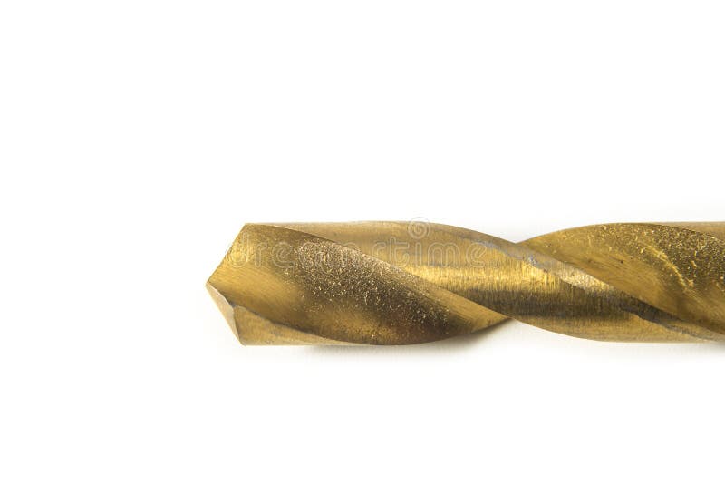 Drill Bit Closeup for Metal and Wood Drilling on the White Background