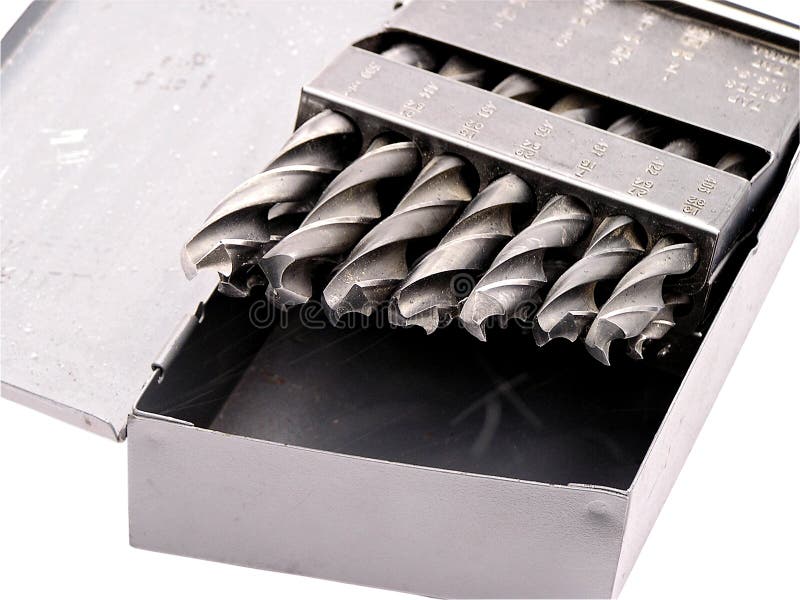 Drill Bits in a metal box