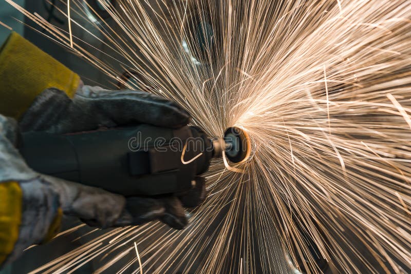 Drill with Diamondtipped Polishing Metal Parts. Stock Photo Image of