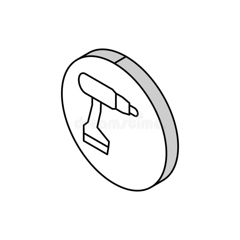 Drill Hole Assembly Furniture Isometric Icon Vector Illustration Stock