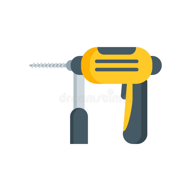 Drill Icon Vector Isolated on White Background, Drill Sign , Con Stock Vector Illustration of