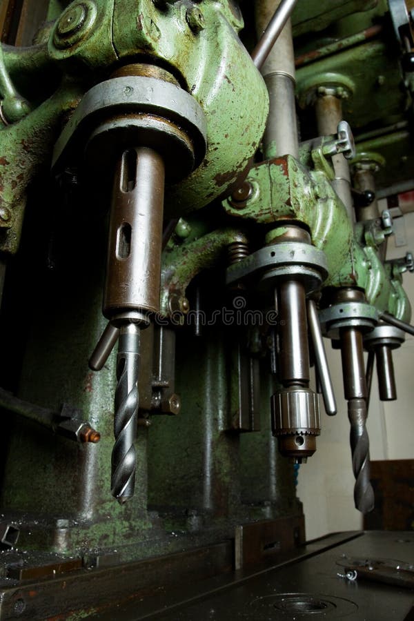 Drill machinery in workshop stock photo Drill machinery in workshop stock photo