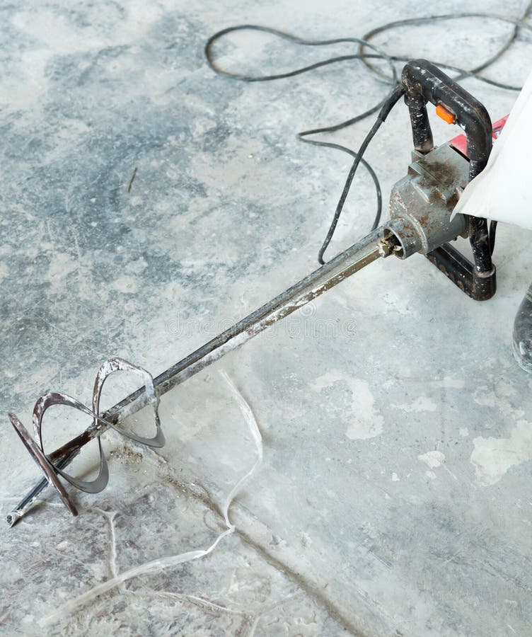 Drill Stucco ,the Spinning Drill Mortar Stock Photo Image of device
