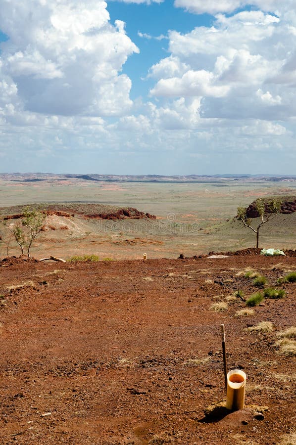 Drilling Field for Mining Exploration - Pilbara - Australia royalty free stock image