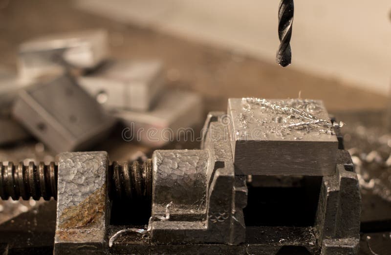 Drilling in Metal stock image. Image of hard 33121557