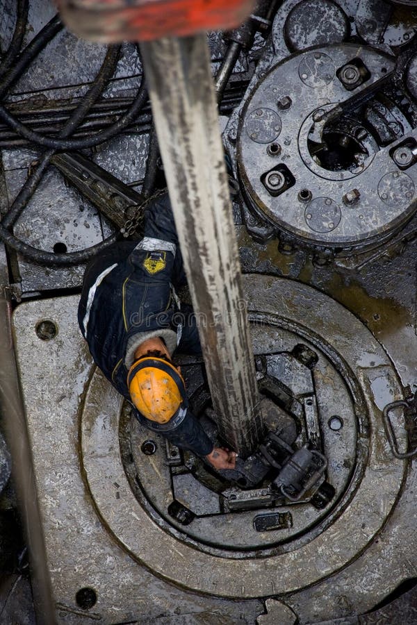 Drilling rig working on gas field royalty free stock photography