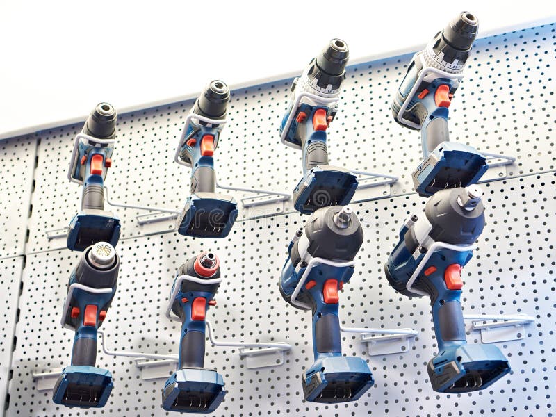 Drills in hardware store stock image. Image of homework 274635565