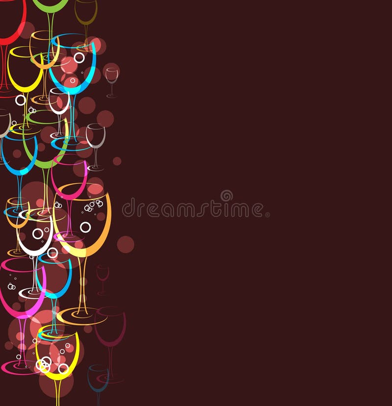 Drink Background Alcohol Wine Glasses Stock Vector Illustration of