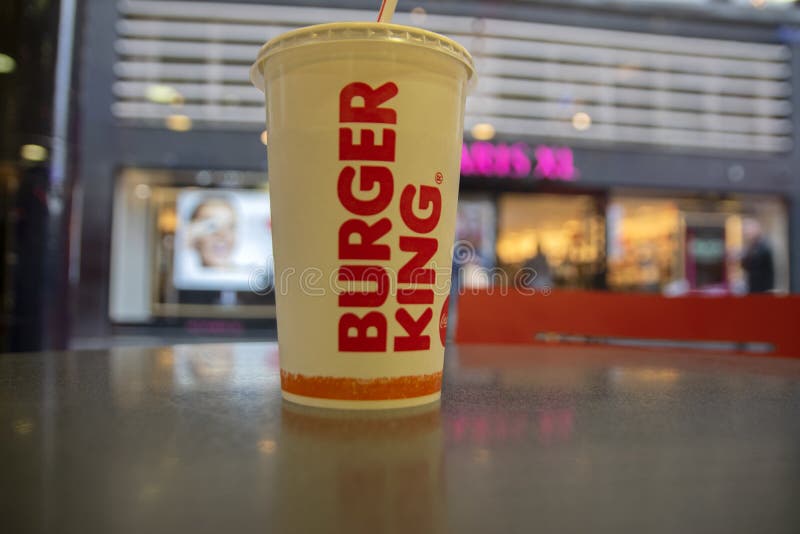 Drink at Burger King Amsterdam the Netherlands 2019 Editorial Photo