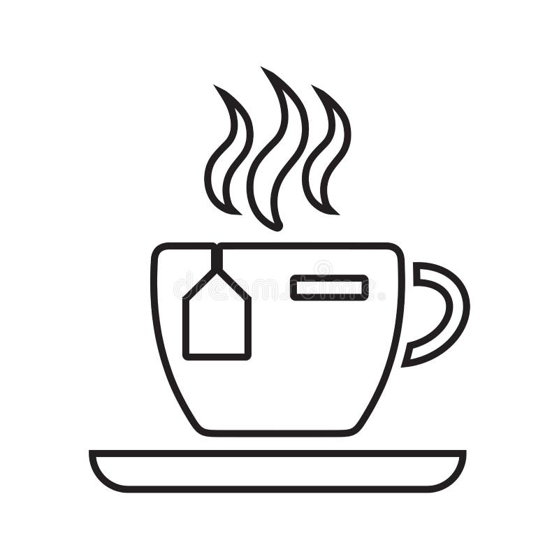 Drink, Coffee, Tea, Mug Outline Icon. Line Art Vector Stock