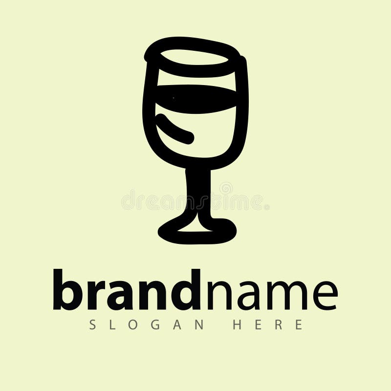 Drink Glass Logo Logo stock vector. Illustration of goblet 159025899