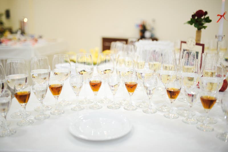 Drink Glasses at a Wedding Reception Stock Image Image of business, kitchen 51758429