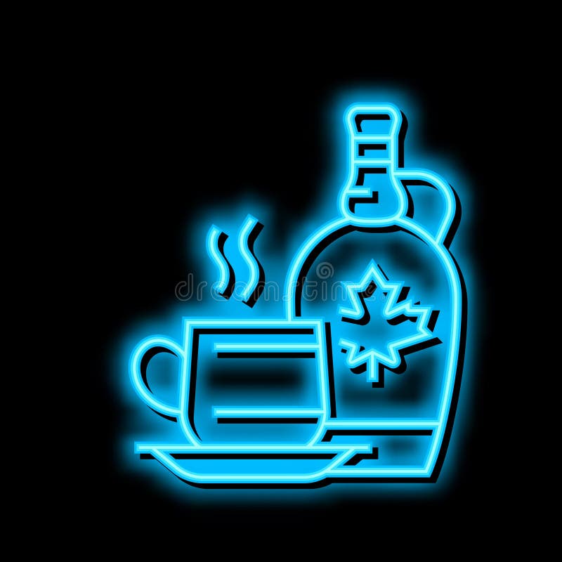 Drink with Maple Syrup Neon Glow Icon Illustration Stock Vector