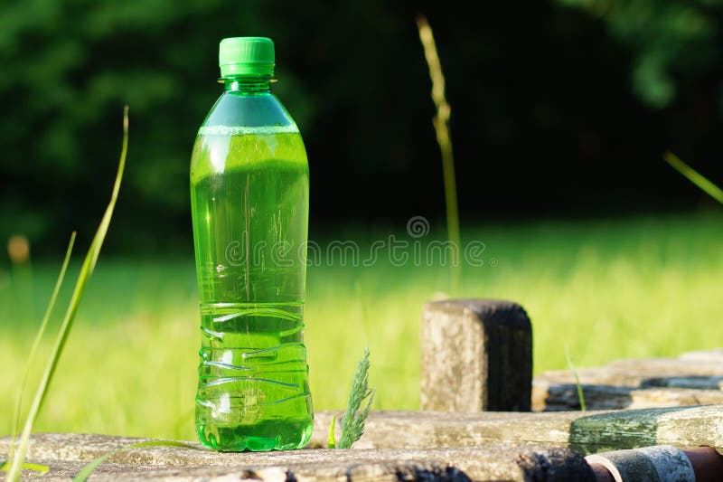 Drink in a Plastic Bottle on a Hot Day Stock Image Image of heat