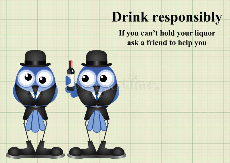 Comical Drink responsibly message on graph paper background with copy space for own text