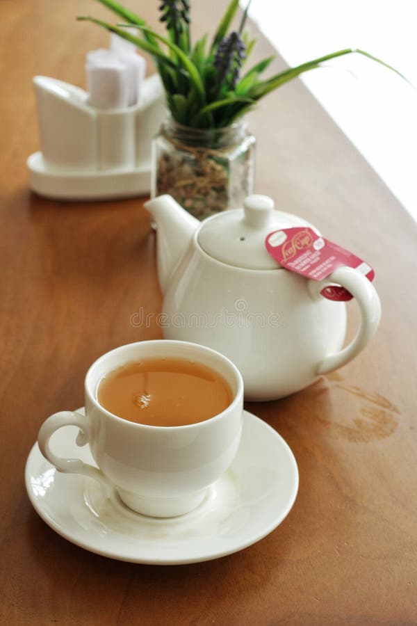 Drink tea in the morning stock image. Image of table 93169211