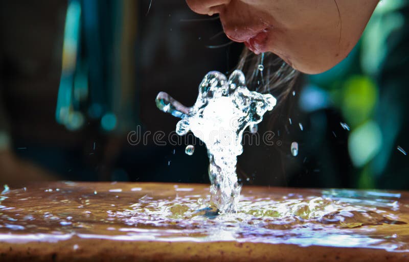 Drink water from tap stock photo. Image of blond, refreshing 42169228