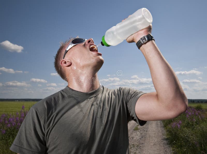 Drinking athlete.