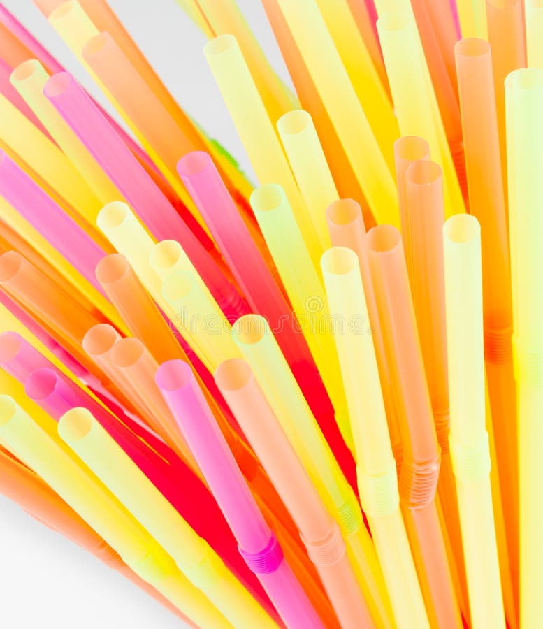 Drinking colorful straws stock image. Image of object 41354981