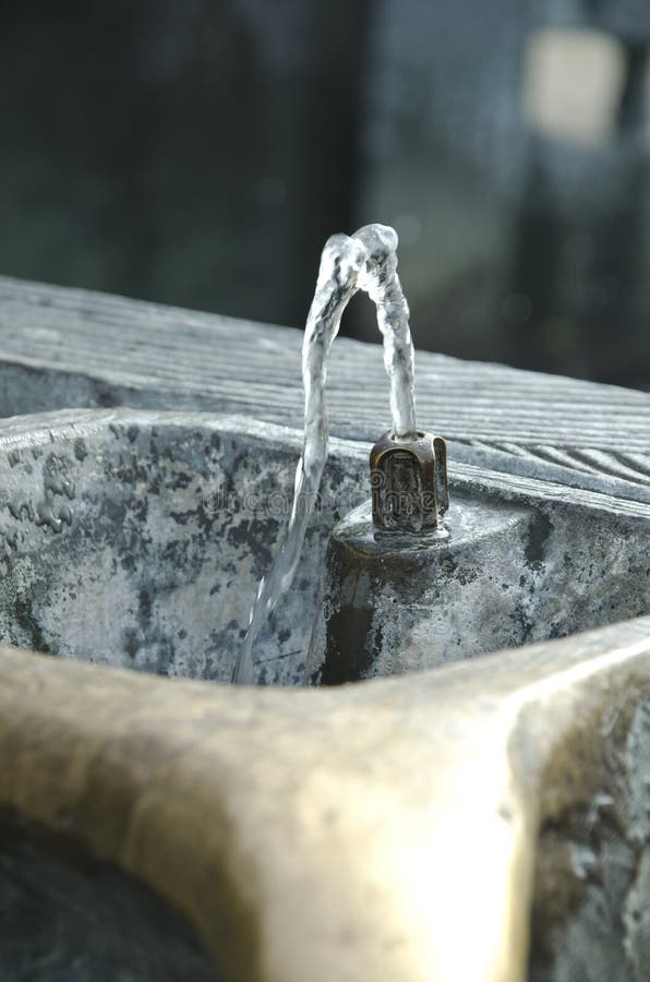 Drinking Fountain with Flowing Water Stock Photo Image of splash