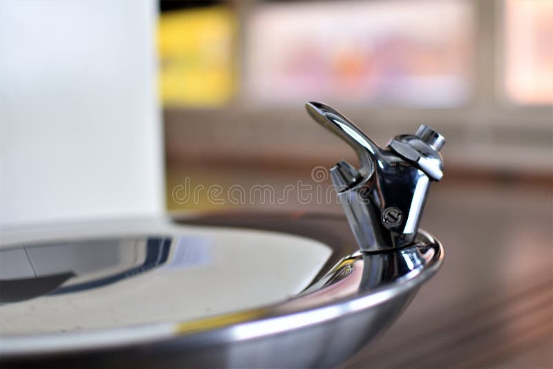 A drinking fountain or water fountain