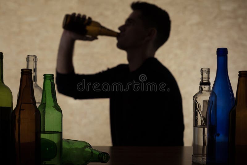 Drinking Lots of Beer Alone Stock Image Image of distraught, loneliness 63273891