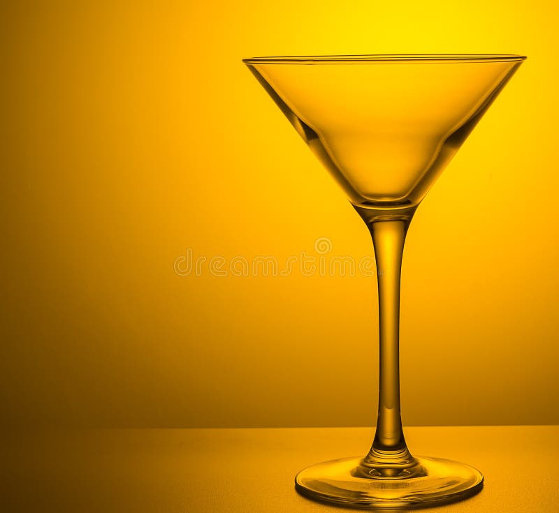 Drinking Martini Glass on Colored Background. Stock Image Image of