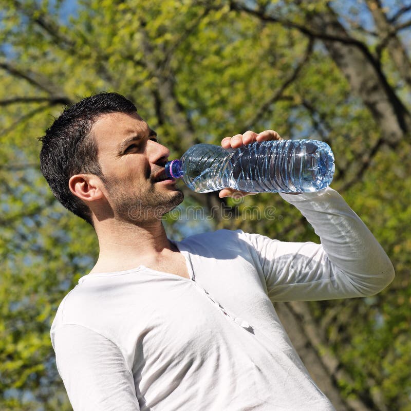 Drinking in a park