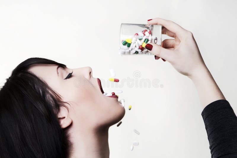 Drinking pills stock image. Image of drugs, hands, pills 22302509