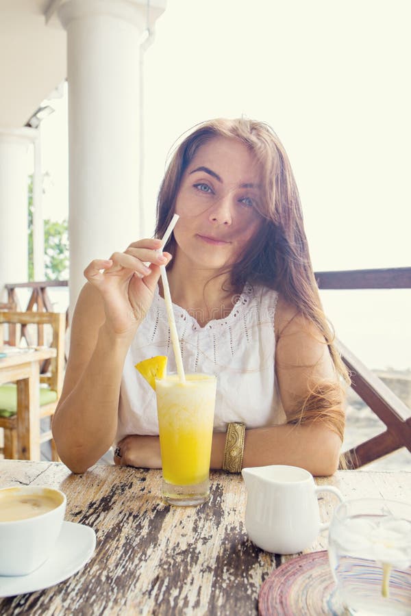 Drinking pineapple juice stock image. Image of fresh 110844295