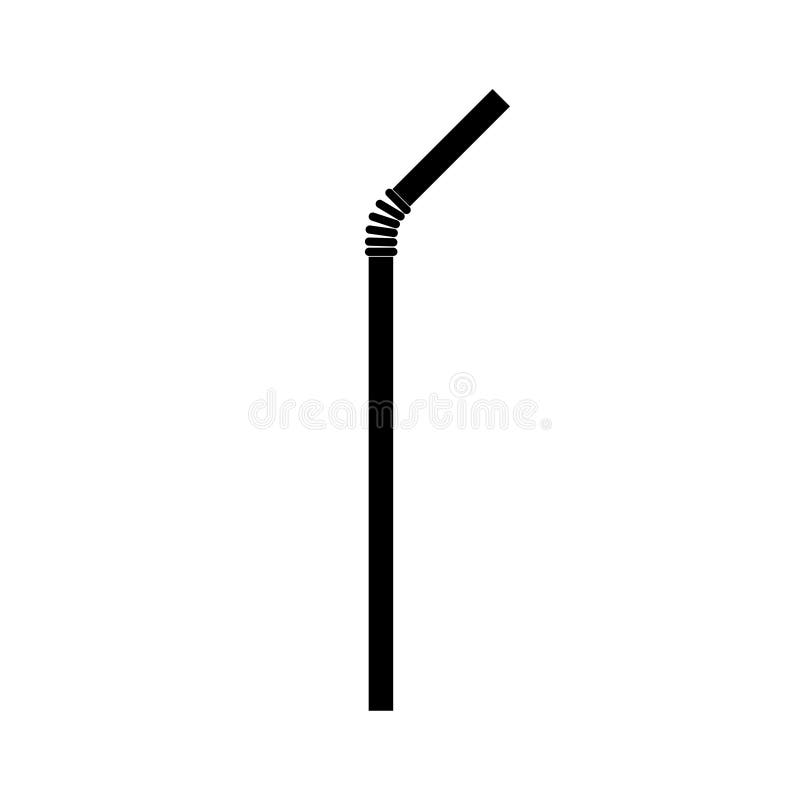 Drinking Plastic Straw Sticker Icon Isolated On Gray Background Stock ...