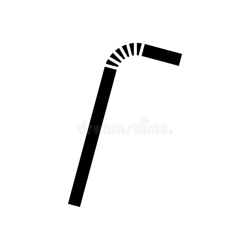 Drinking Plastic Straw Icon Isolated on White Background Stock Vector